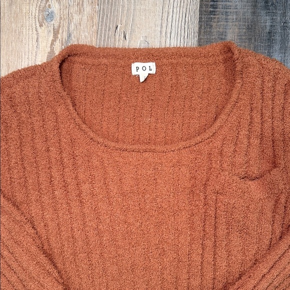 POL Rust Ribbed Crew Neck Sweater - Picture 2 of 6
